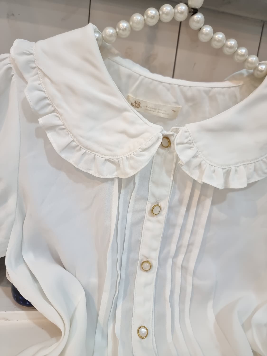 Ank Rouge(앙크루즈) 빅카라 프릴 블라우스 상품이미지2