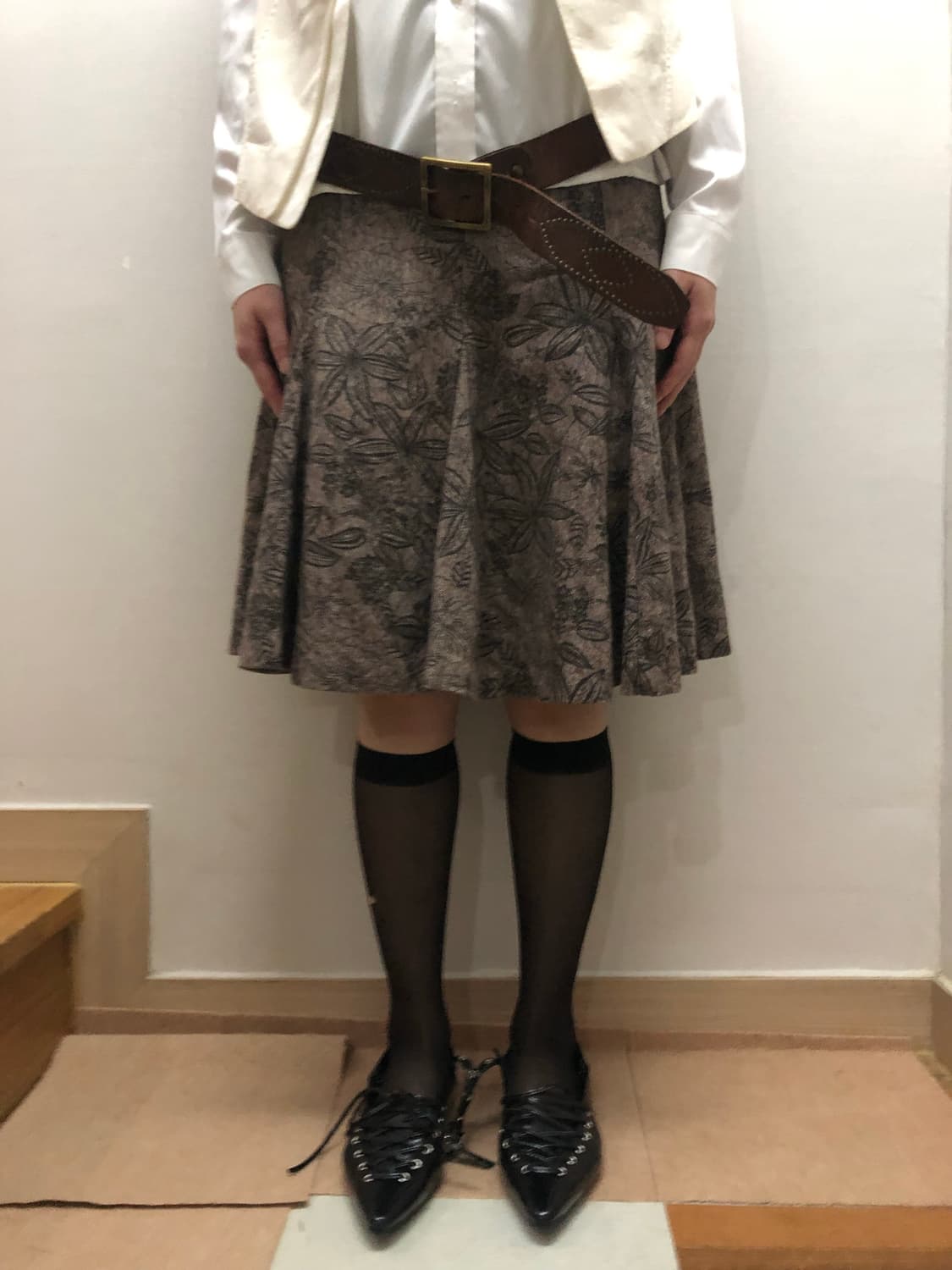빈티지 브라운 오리엔탈 미디 스커트 상품이미지8