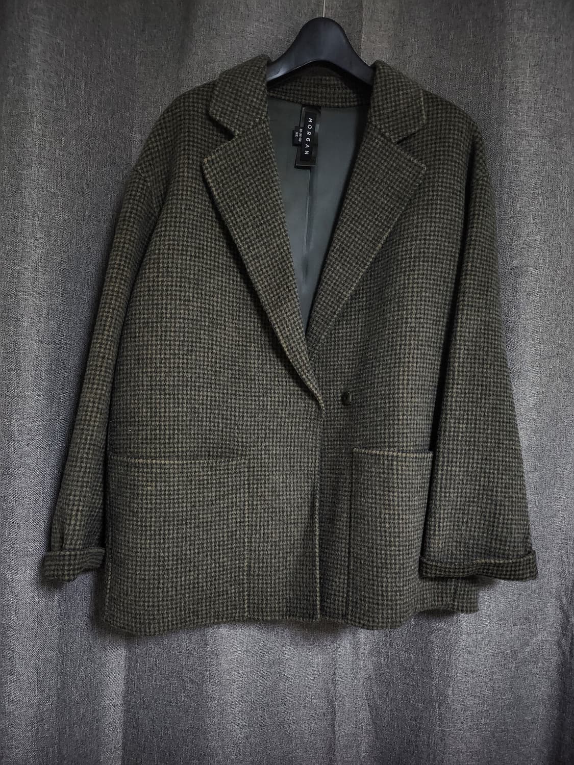 모르간 하운드체크 울알파카 자켓 상품이미지1