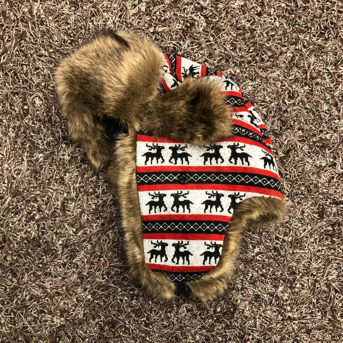 빈티지 퍼 사슴 패턴 트루퍼햇 상품이미지3