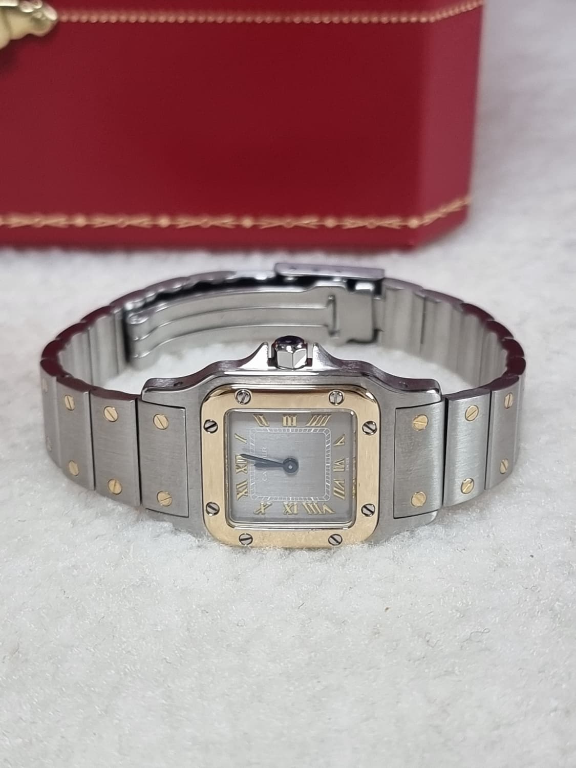 까르띠에 산토스 갈베 18K 콤비 로듐다이얼 쿼츠 스몰 여성시계 02년 상품이미지4