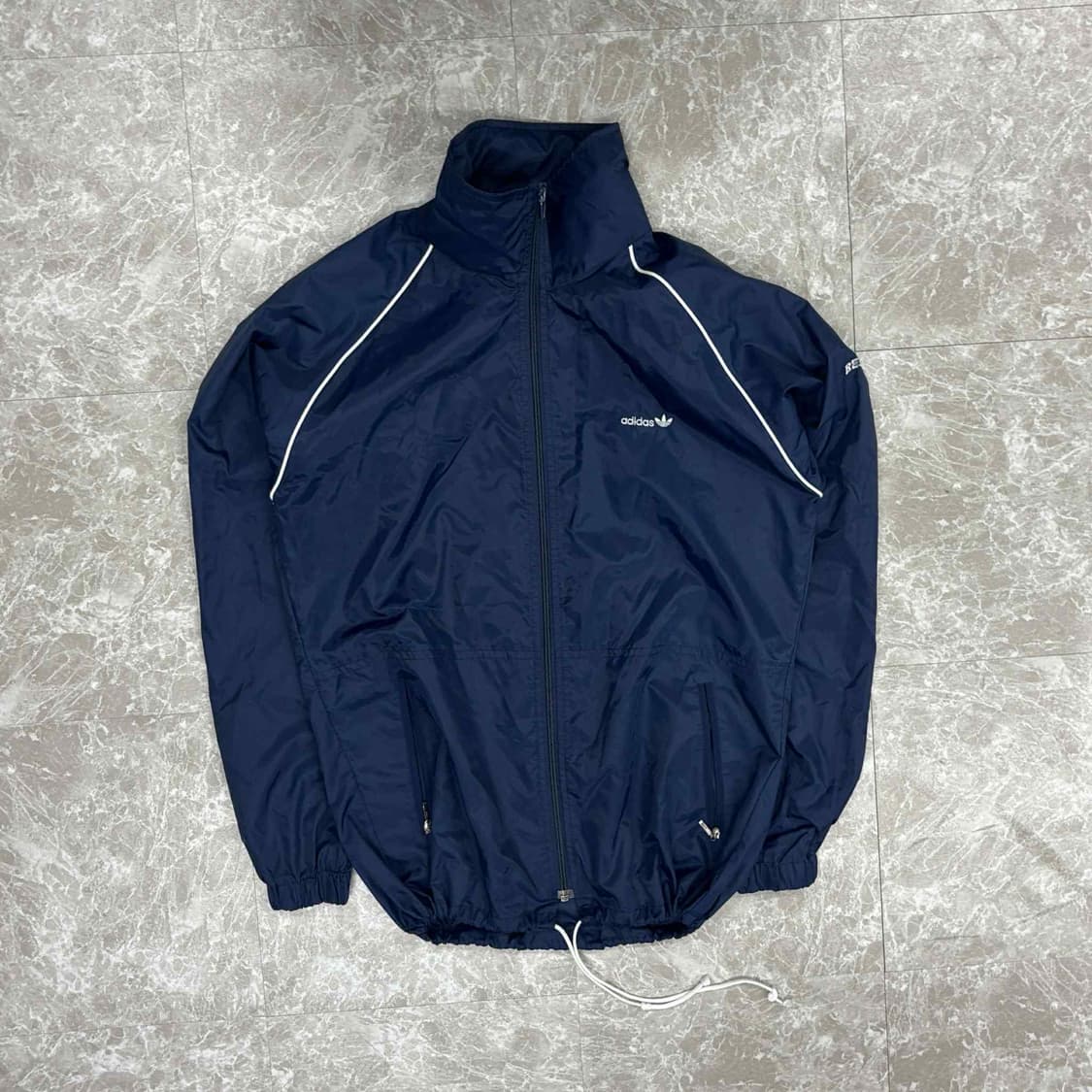 90s 아디다스 네이비 베켄바우어 파이핑 윈드브레이커 자켓 바람막이 희귀 상품이미지2