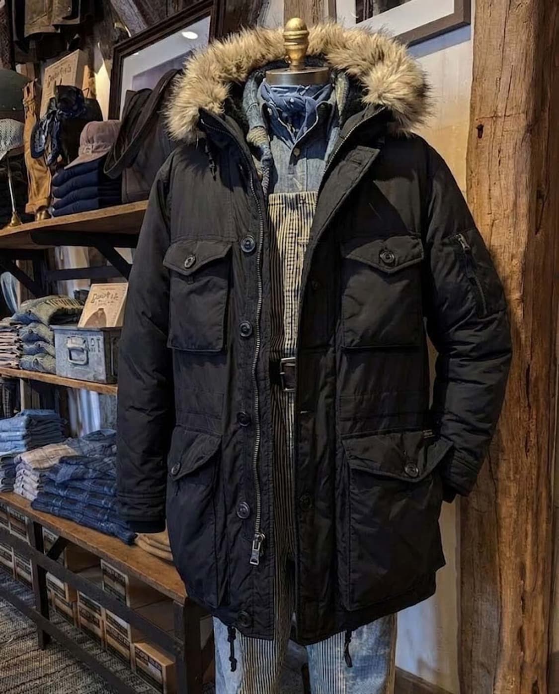 폴로 랄프로렌 캐나다군 IECS 콜드웨더 블랙 다운파카 자켓 상품이미지4
