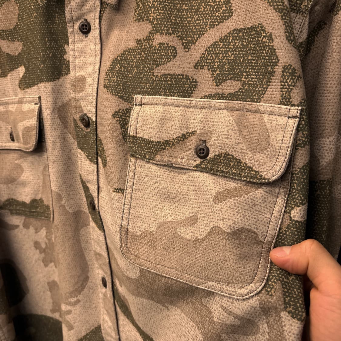 90s 카벨라스 데저트카모 플란넬 워크 셔츠 플랩포켓 N1037 상품이미지5