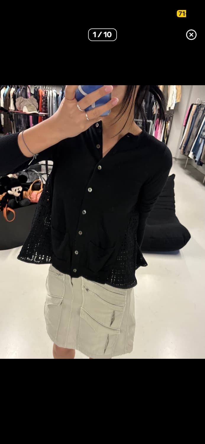 Sacai luck lace mix knit cardigan 상품이미지1