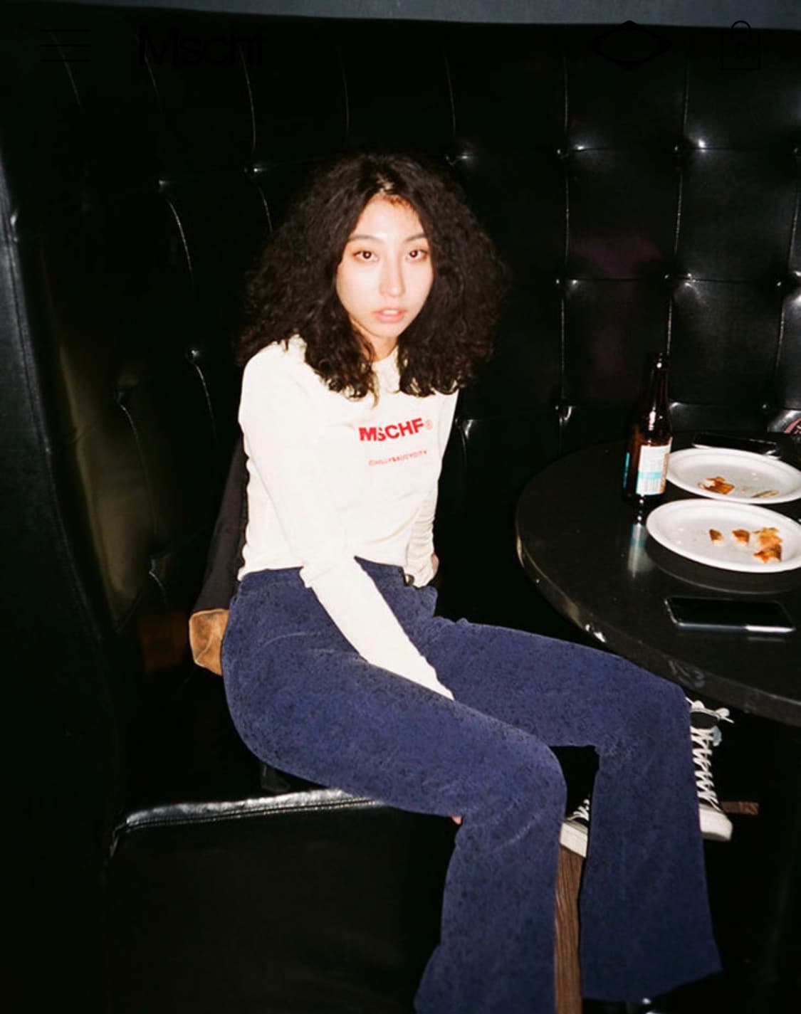 MSCHF 미스치프 텐셀 롱슬리브 라벤더블루레드로고긴팔티셔츠라운드넥나일론 상품이미지5