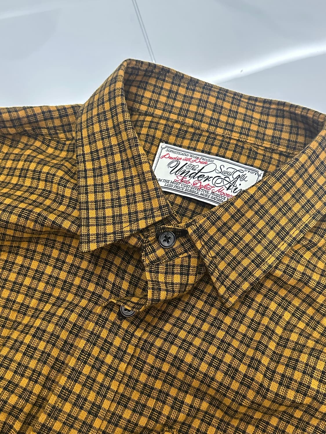 [UNDERAIR] 언더에어 체크 셔츠 - 머스타드 컬러 상품이미지4