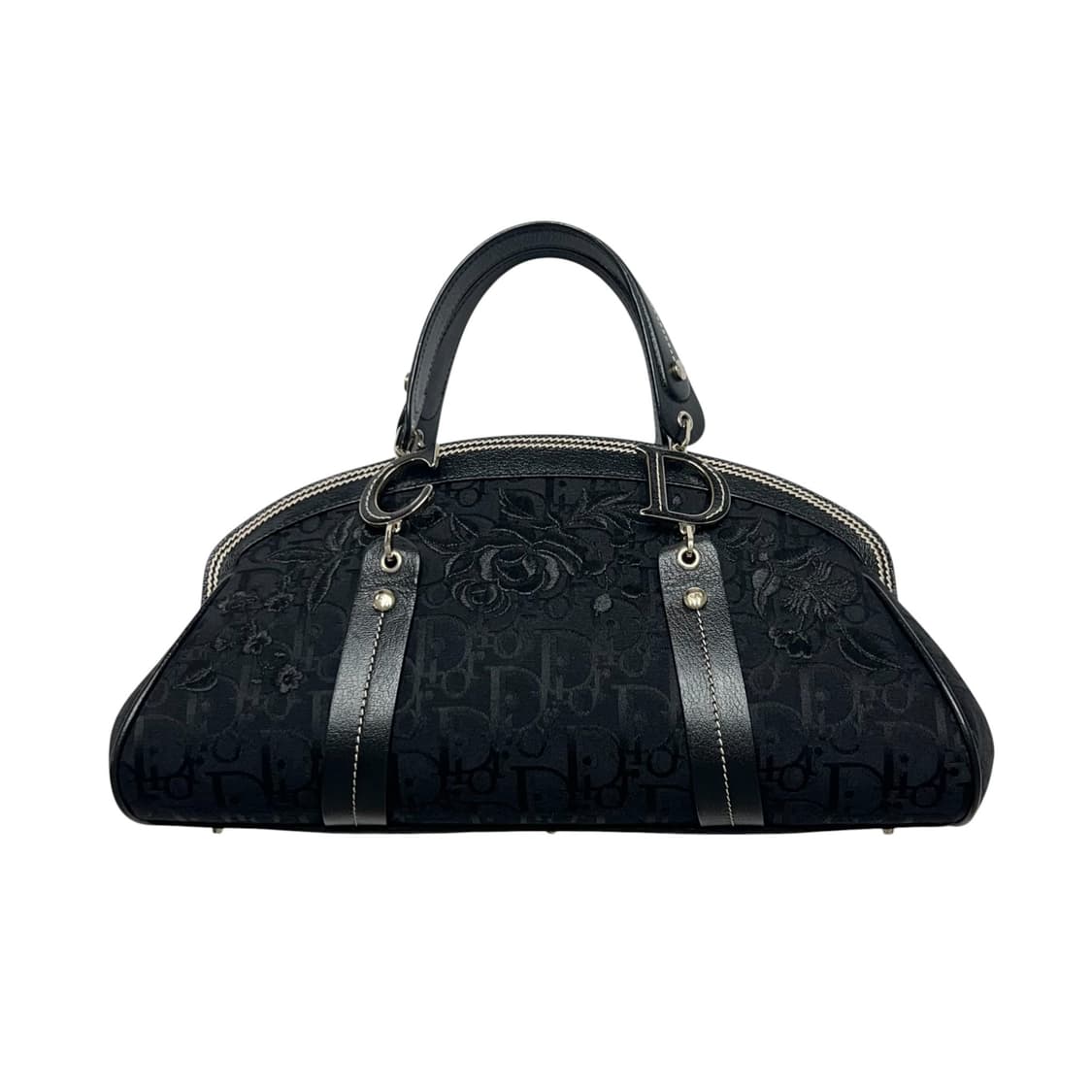 디올 블랙 오블리크 플로럴 자수 닥터백 볼링백 상품이미지1