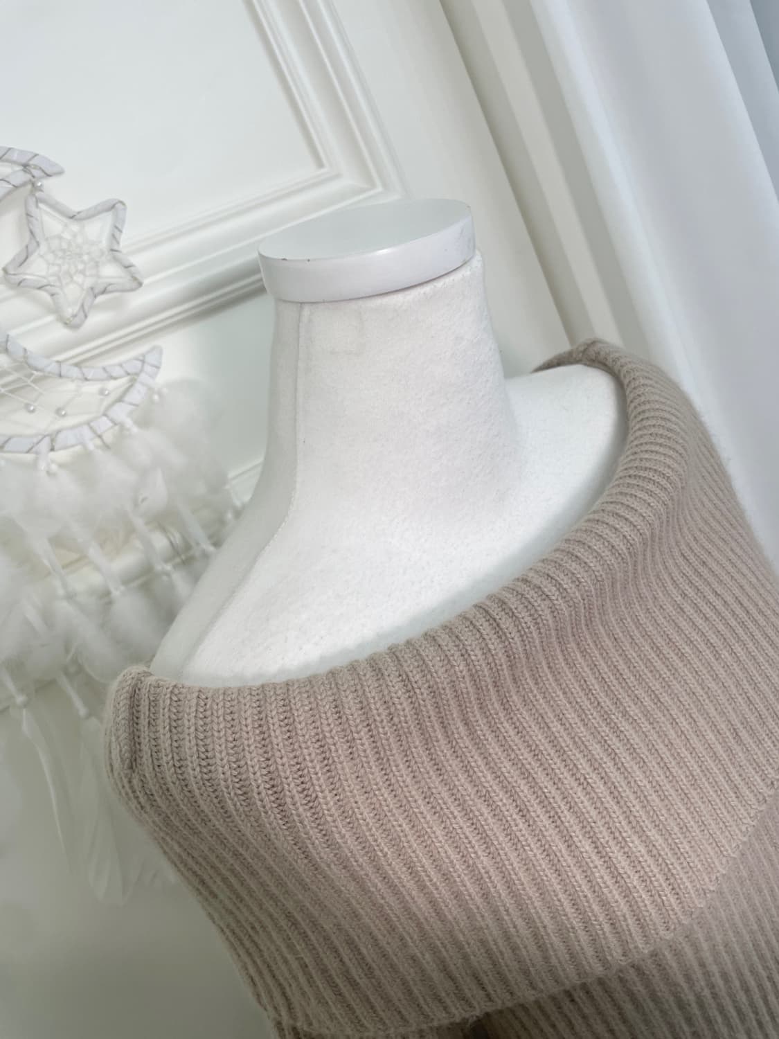 EF-DE pink beige off-shoulder basic rib 상품이미지7