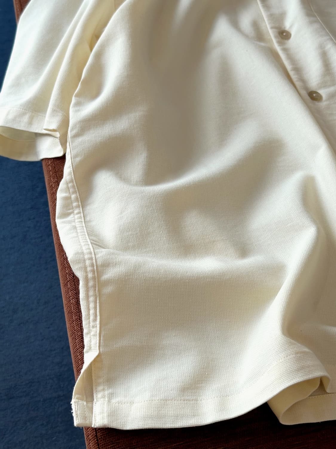 Natural texture fabric open collar shirt 상품이미지4