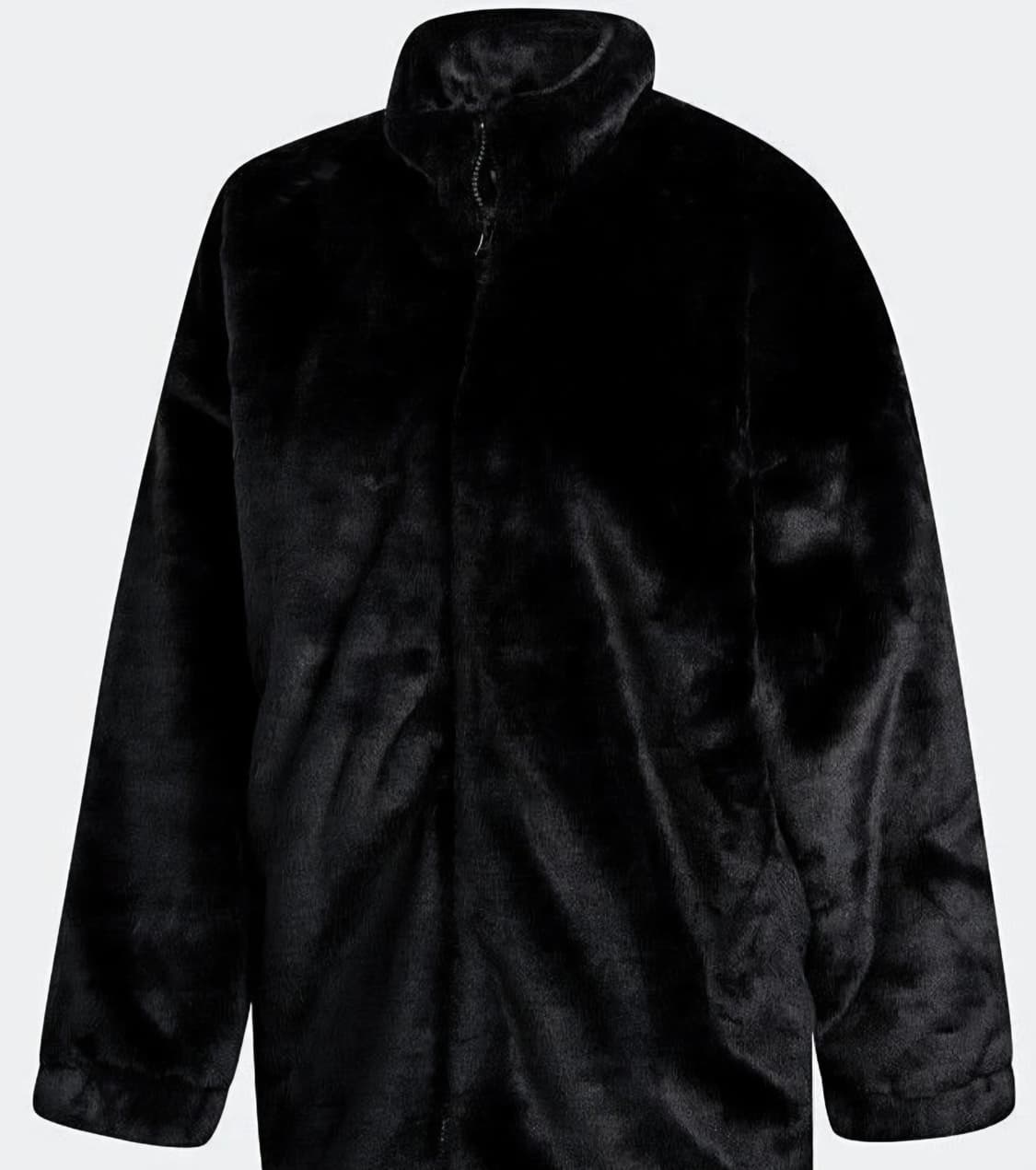 아디다스 블랙 퍼 자켓 트레포일 로고 상품이미지2