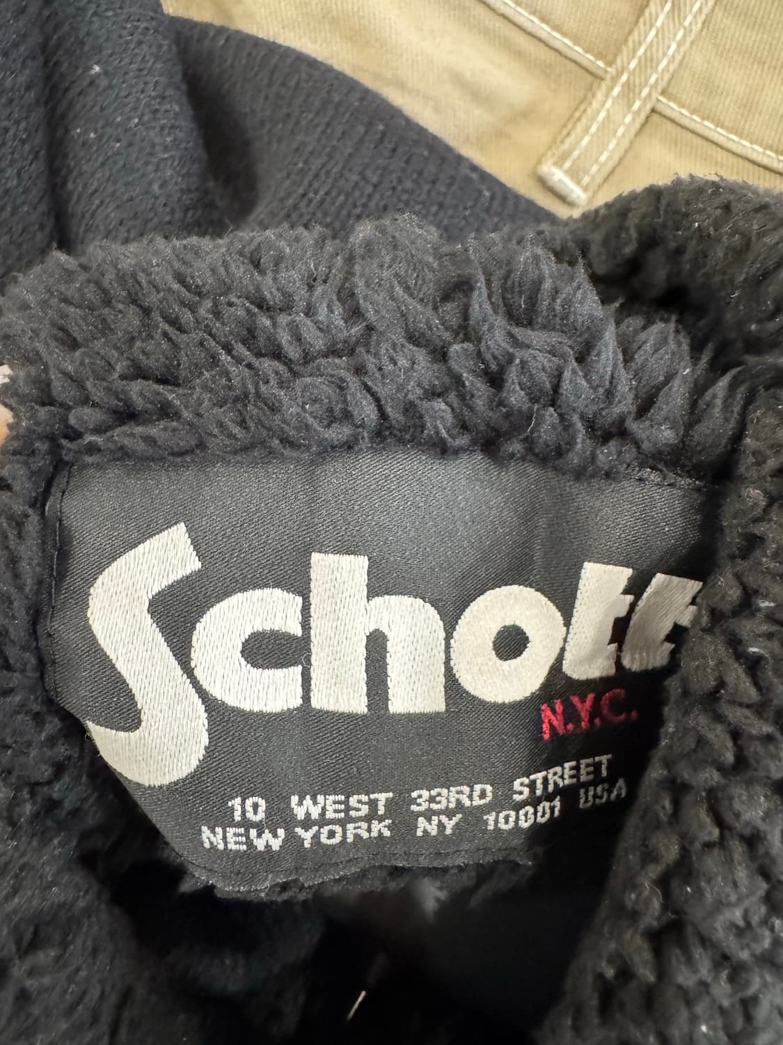 Schott 쇼트 니트 무스탕 자켓 상품이미지5