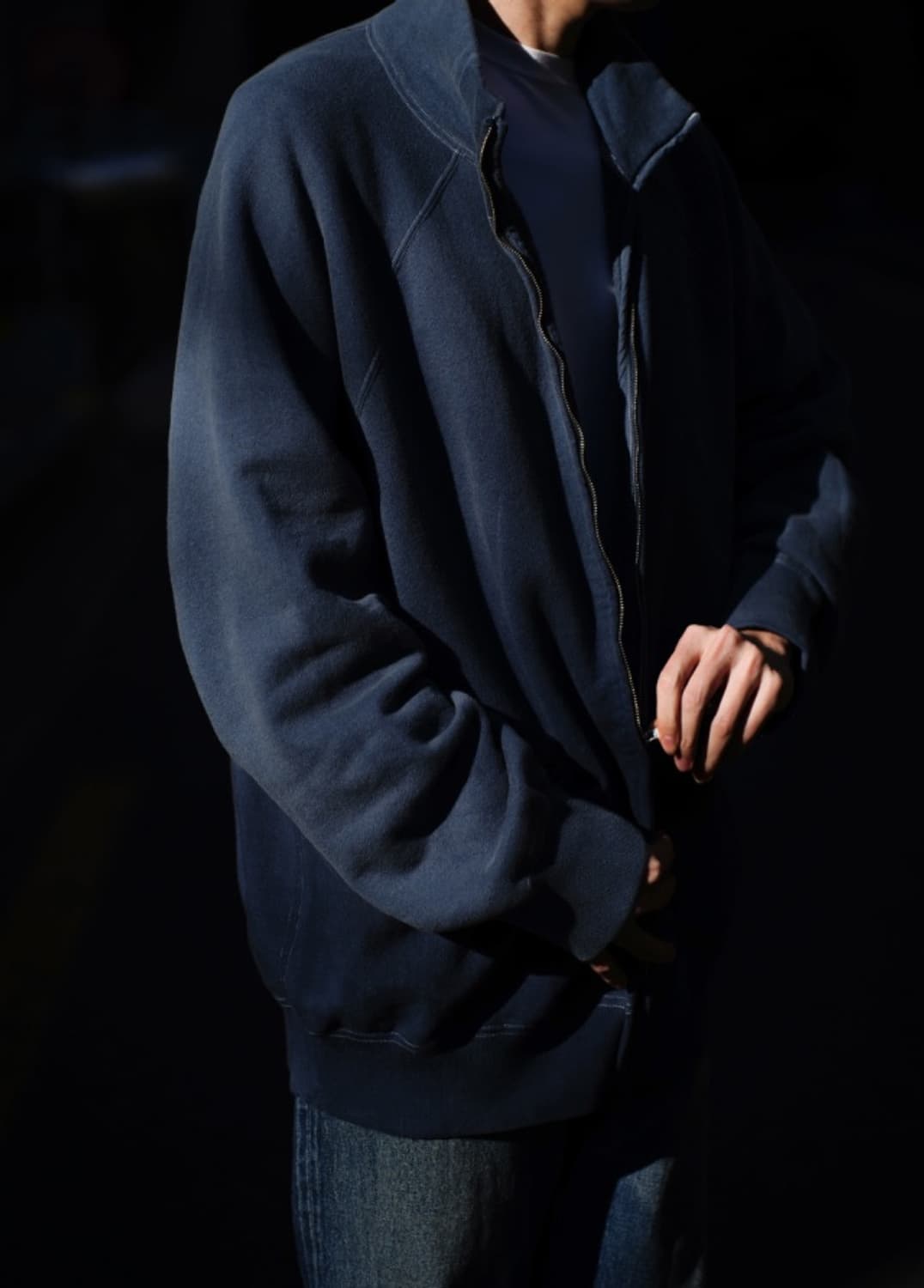 [2]마티앤선즈 빈티지 네이비(bottle) 스웻 집업 상품이미지3