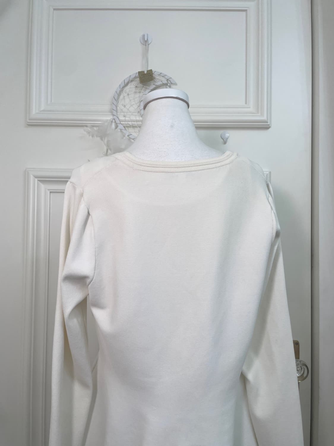 ivory v-neck flare cardigan&lace cotton 상품이미지4