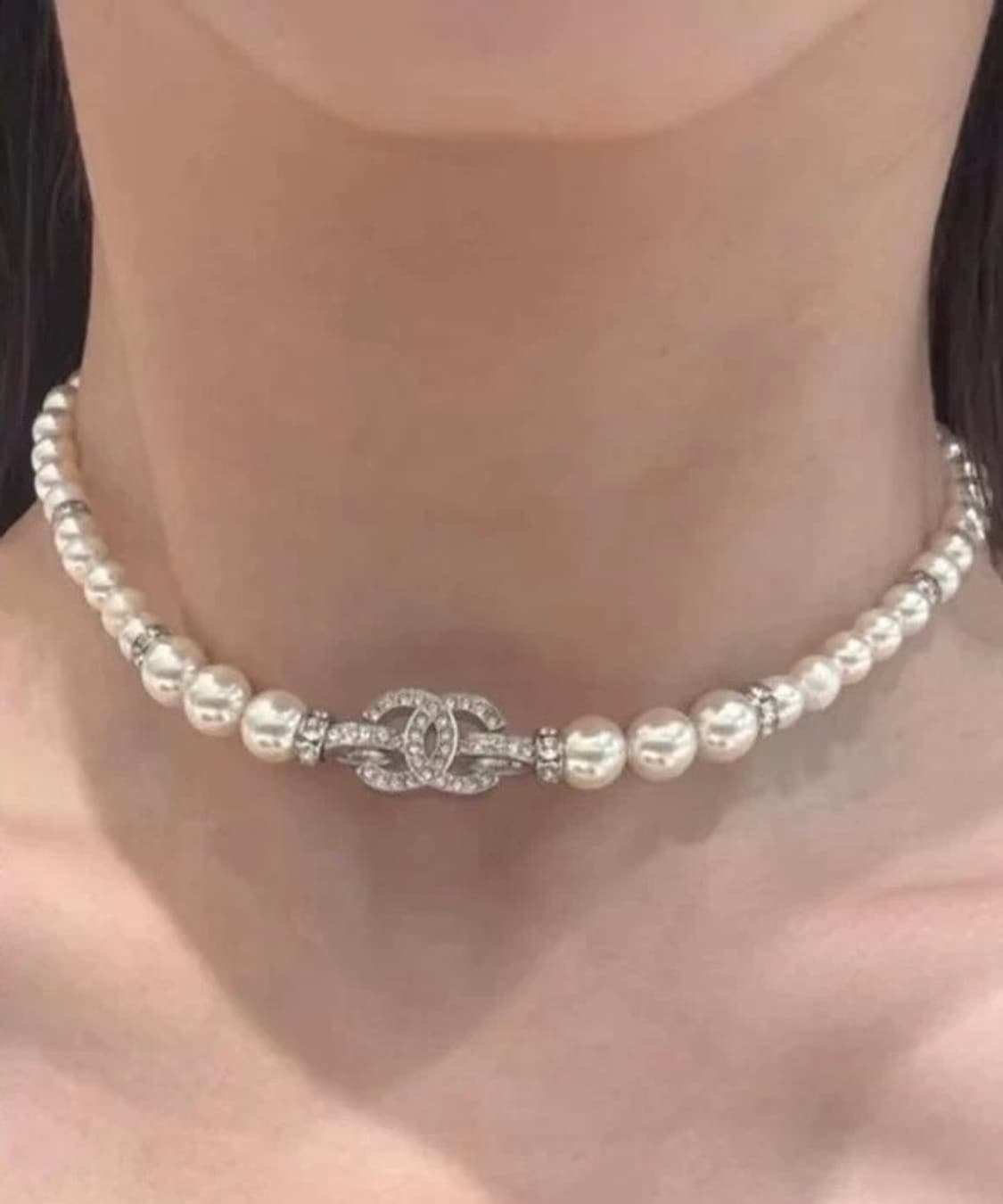 Chanel 업사이클링 샤넬 CC 진주 초커 목걸이 상품이미지7