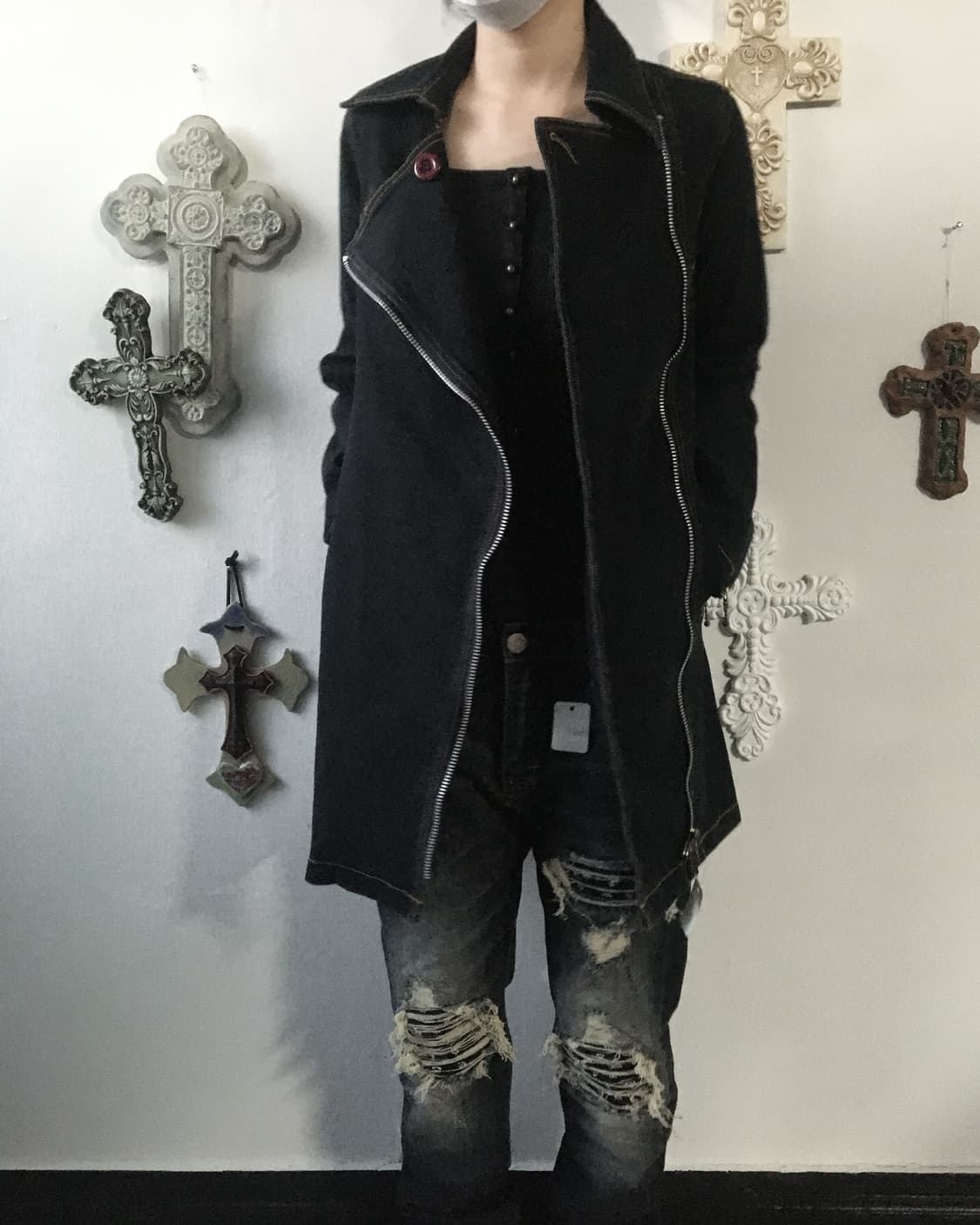 Belted denim jacket 상품이미지1