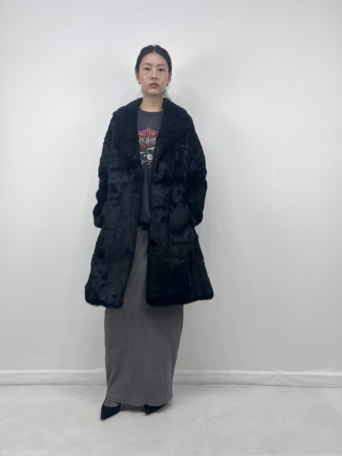 RABBIT FUR HALF COAT 상품이미지2