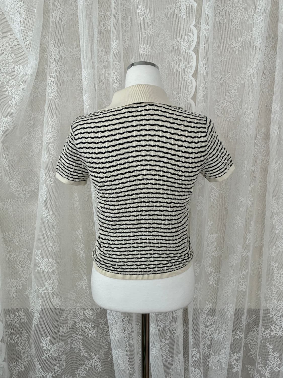 S) 클럽모나코 24년 다이아몬드 포인텔 폴로 니트 상품이미지3