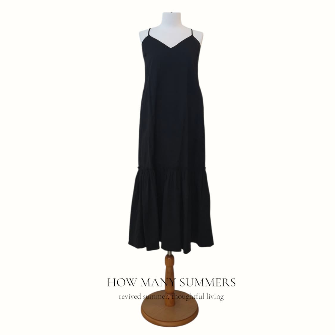 캉캉 롱 원피스 블랙 F 나시 뷔스티에 브이넥 린넨혼방 dress 상품이미지1