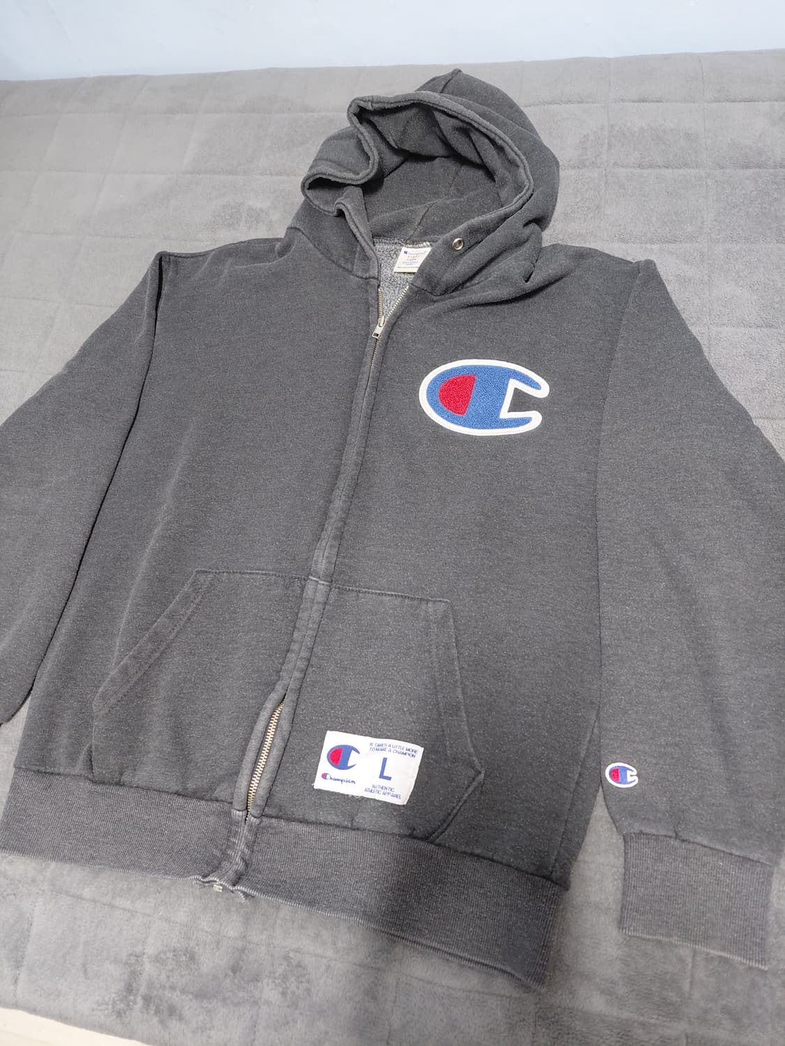 챔피온 리버스위브 빅 자수 로고 후드 집업 L 상품이미지2