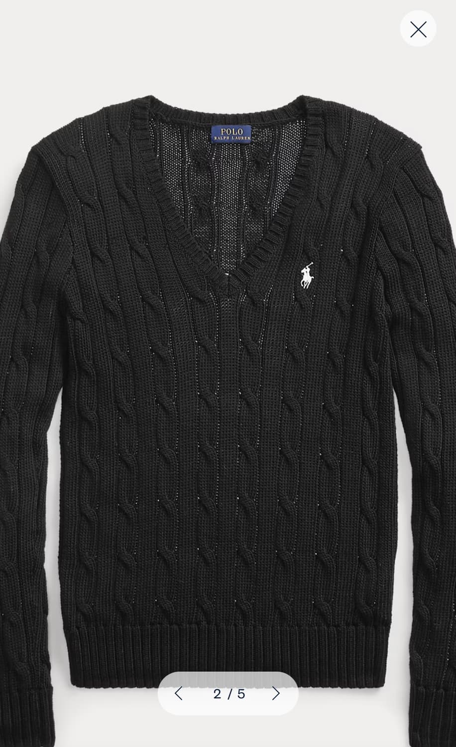 폴로랄프로렌 브이넥 피마코튼 케이블니트 상품이미지3