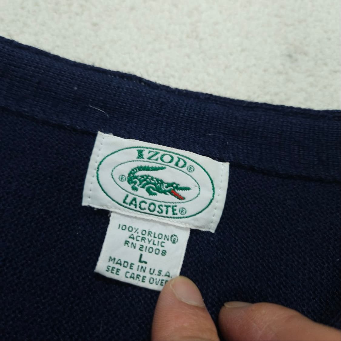 70s izod 라코스테 아크릴 가디건 L made in usa 상품이미지6