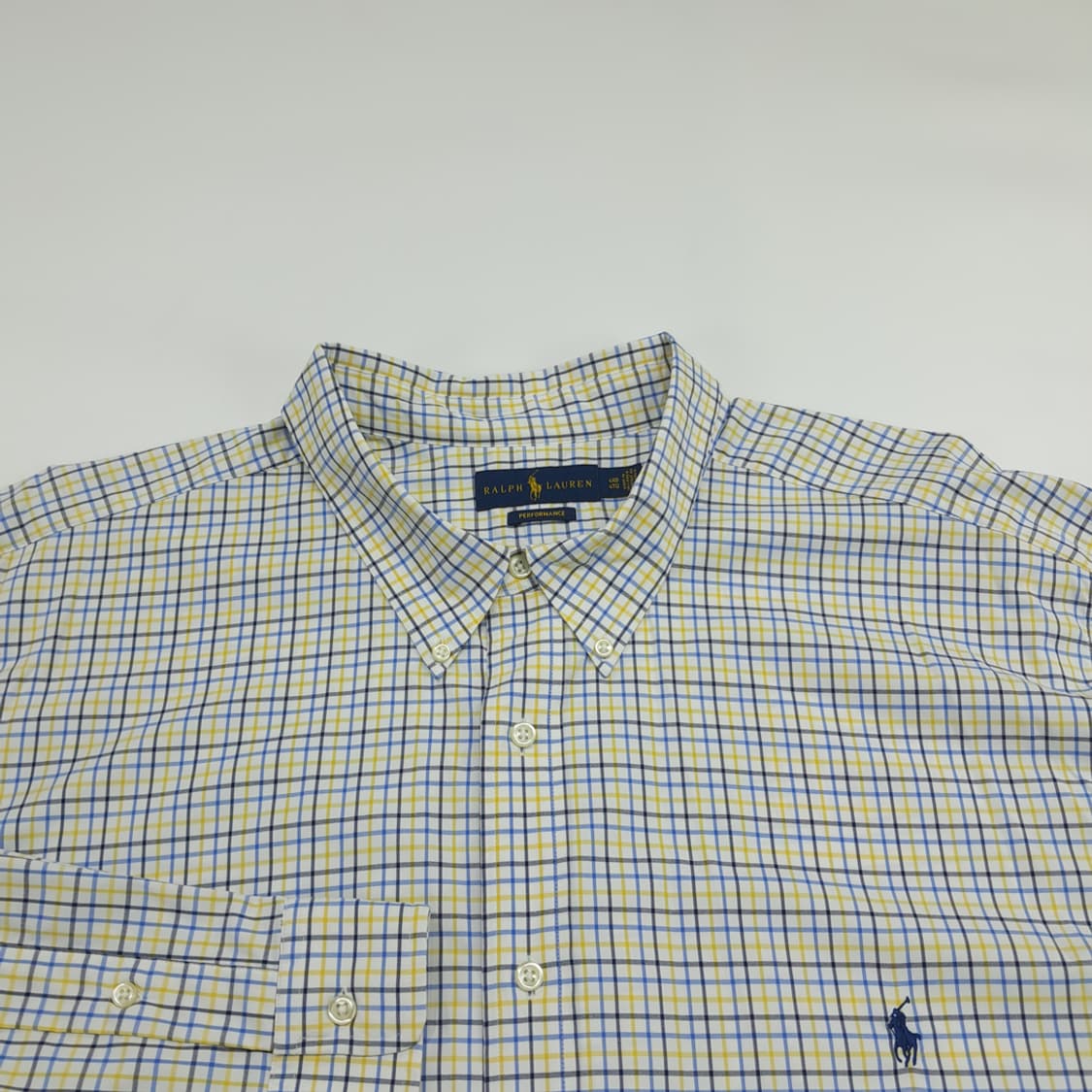 Co668 4XL Big 폴로 랄프로렌 멀티 윈도우페인 QR 긴팔 셔츠 상품이미지3