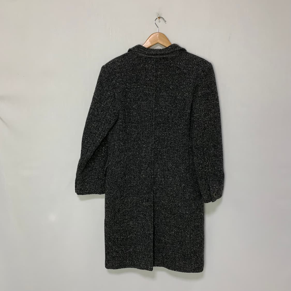 스포트막스 막스마라 빈티지 울 트위드 롱 코트 차콜 상품이미지3