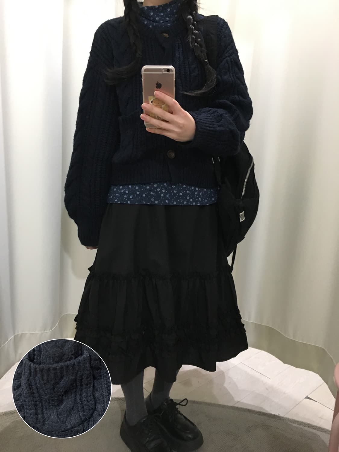 포켓 네이비 가디건 상품이미지1