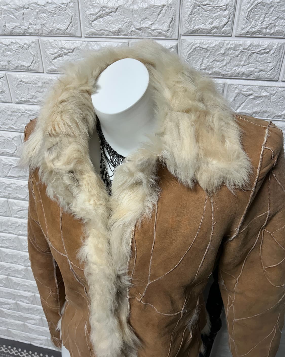 00’s 패치워크 시어링 퍼 자켓 상품이미지2