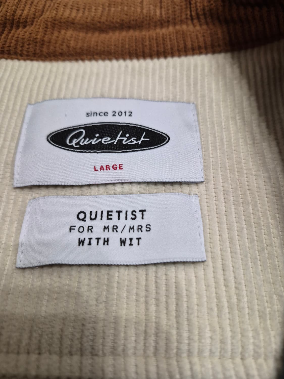 콰이어티스트(QUIETIST) 코듀로이 컬러 블록 셔츠 자켓 (L) 상품이미지5