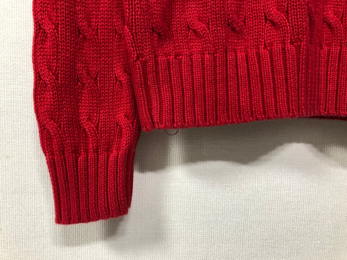 랄프로렌 폴로 여성 슬림핏 딱붙핏 꽈배기 케이블 라운드넥 니트 M _ 레 상품이미지4