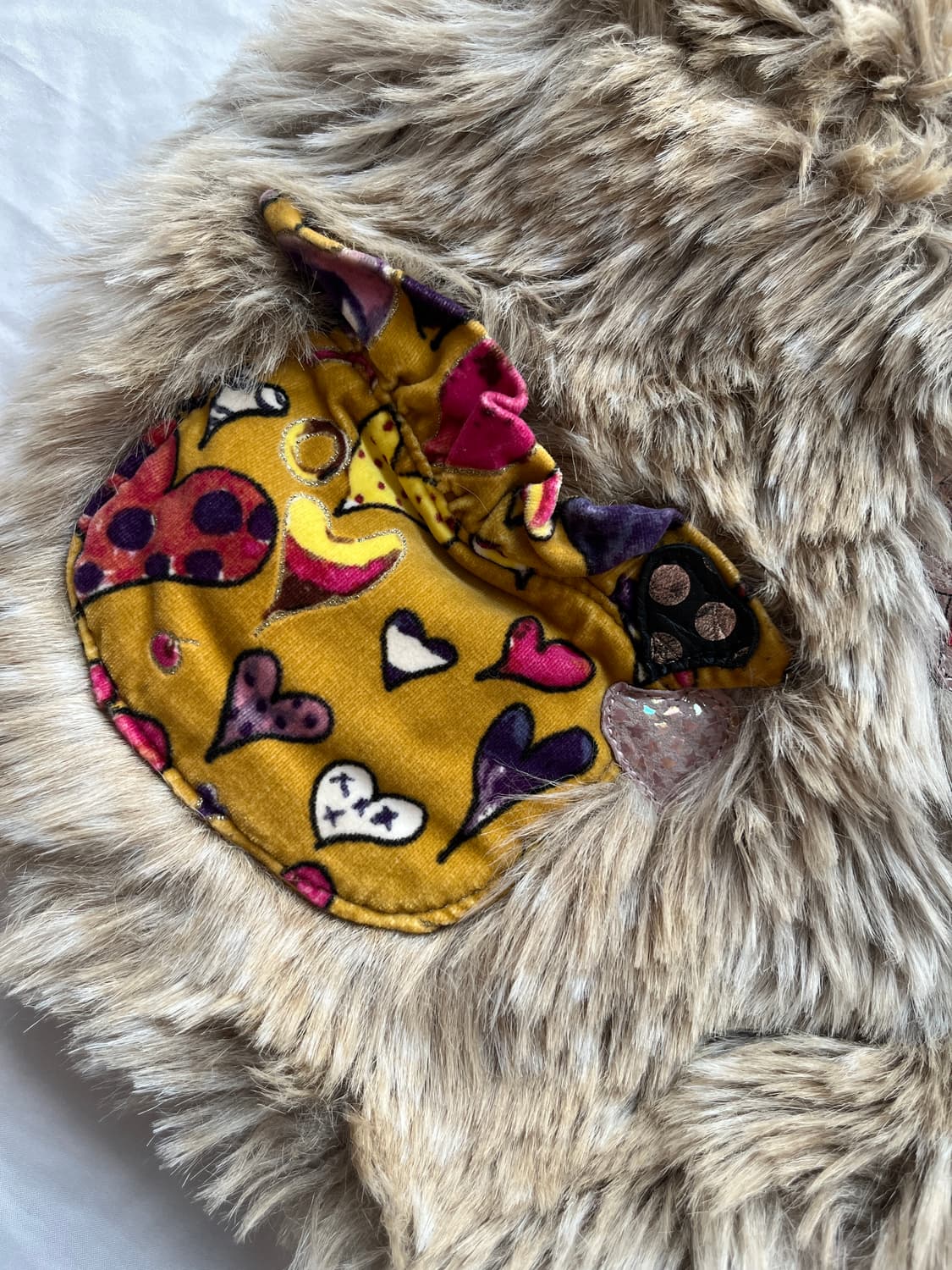 (초레어) 츠모리 치사토 하트 해골 퍼 벨로어 가죽 패치 숄더 백 상품이미지6