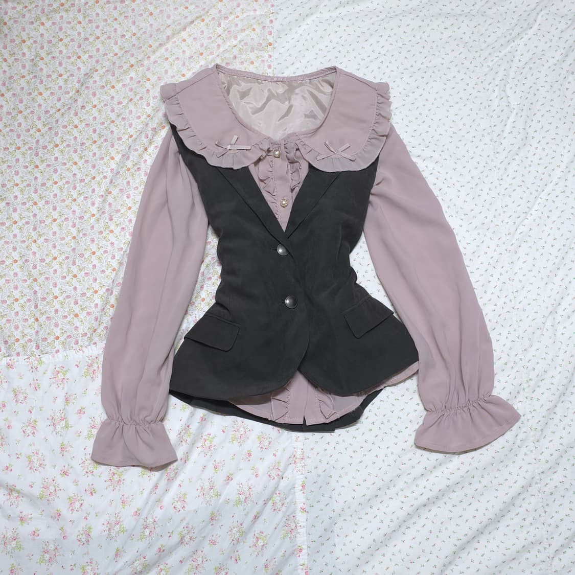 빈티지 에블린 공겜여주 블라우스 로걀 베스트 세트 히메갸루 리즈리사깔 상품이미지1