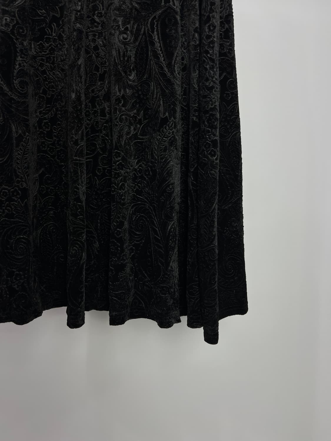 빈티지 패턴 벨벳 롱 스커트 상품이미지3