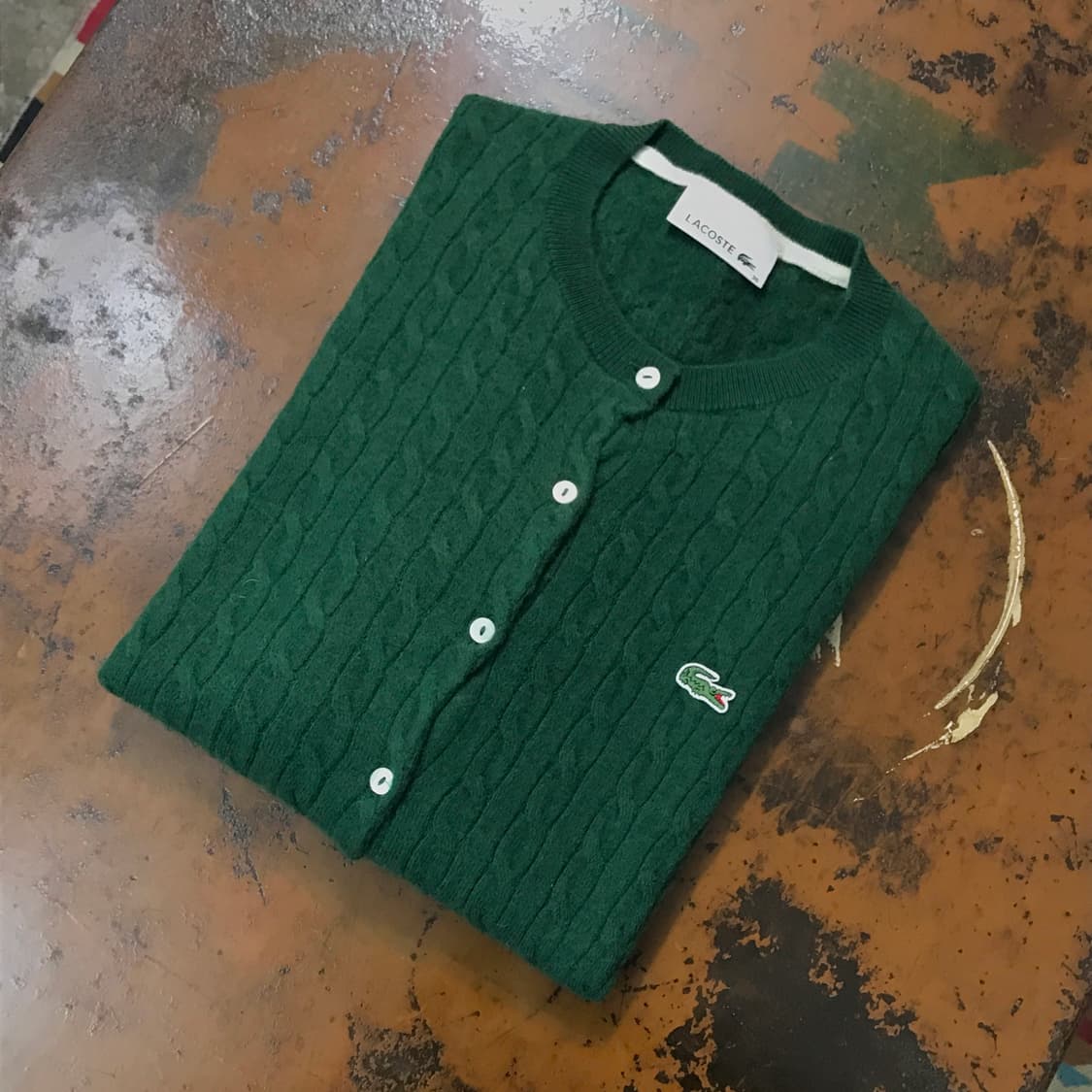 라코스테 그린 케이블 가디건 여성 55  상품이미지1