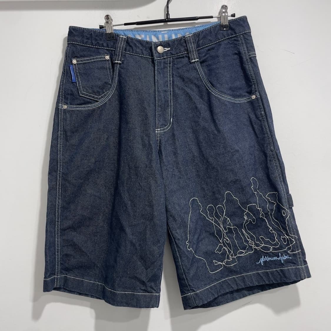 푸부 그리픽자수 데님 반바지 상품이미지2