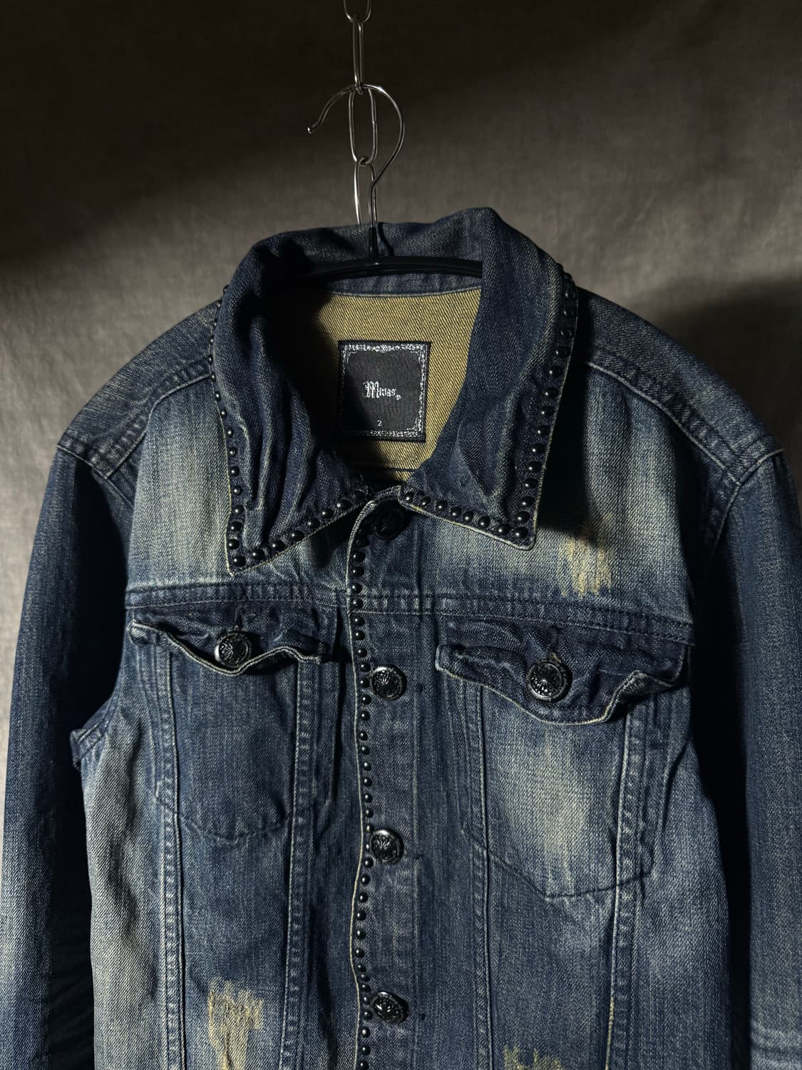 MIDAS Studded Destroyed Denim Jacket  상품이미지3