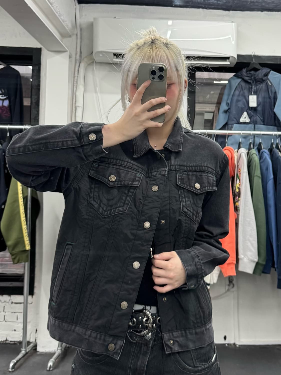 트루릴리전 퀼팅 데님 자켓 상품이미지1