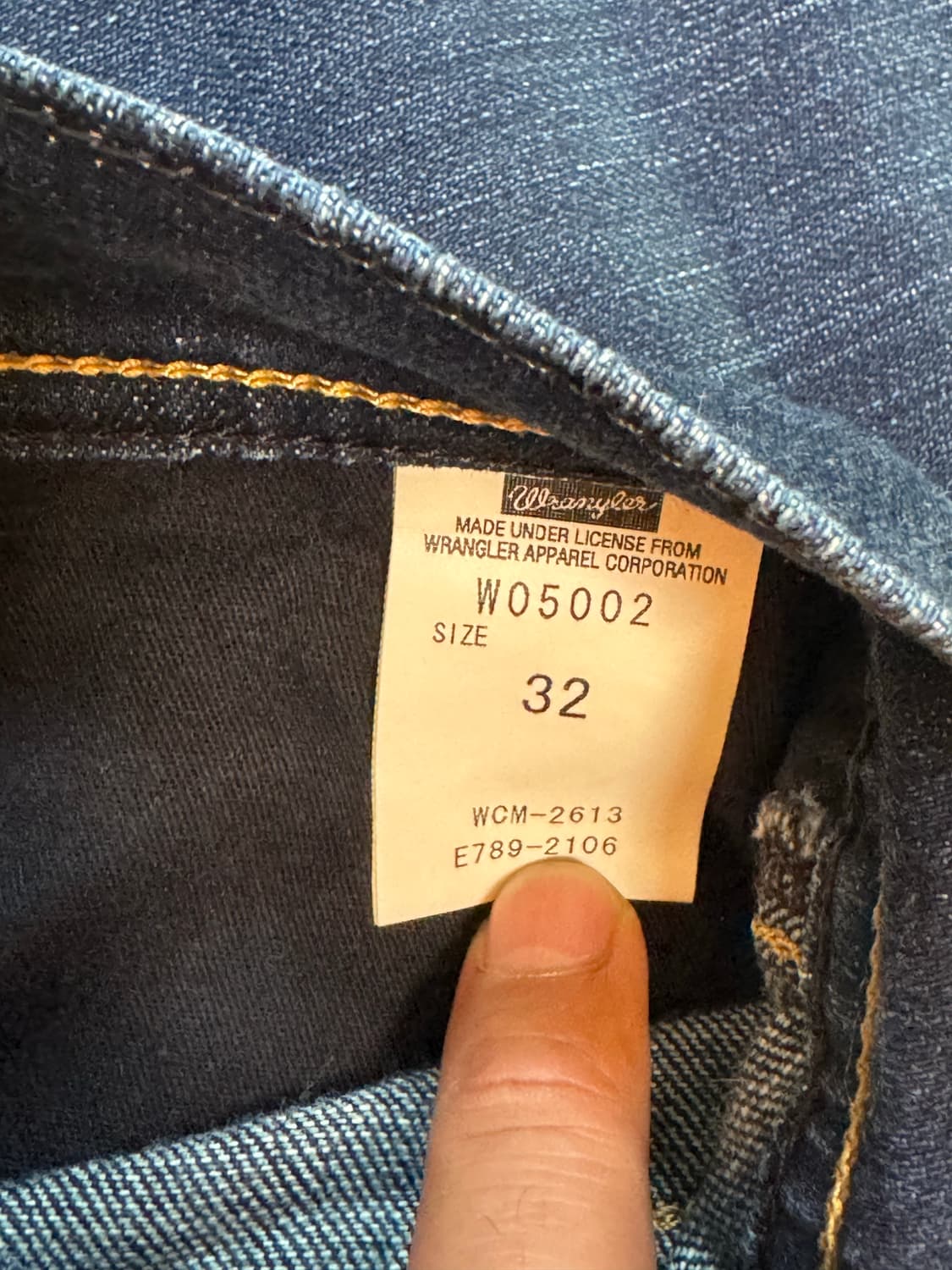 랭글러 wrangler 생지 빈티지 워싱 데님 팬츠 32 상품이미지5