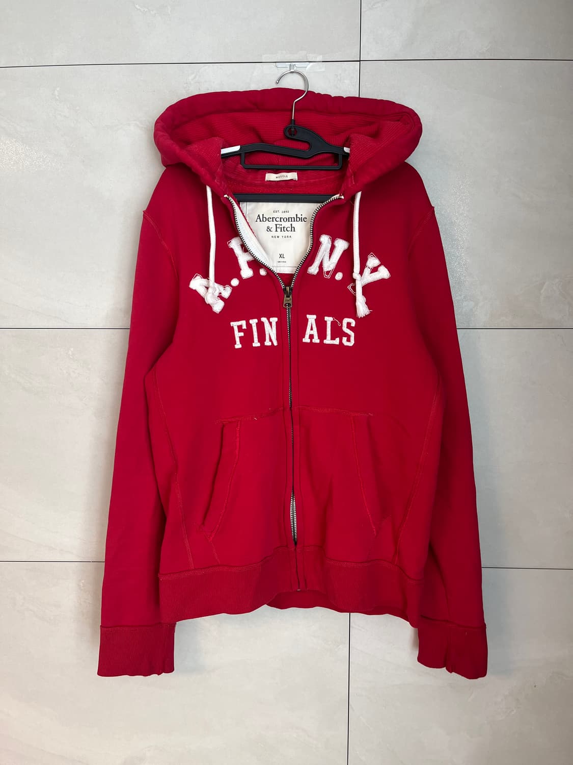 아베크롬비 스펠로고 후드집업 레드 [XL] 상품이미지4
