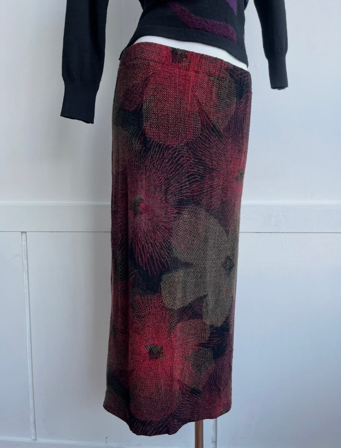 빈티지 다크 플라워 롱 스커트 상품이미지2