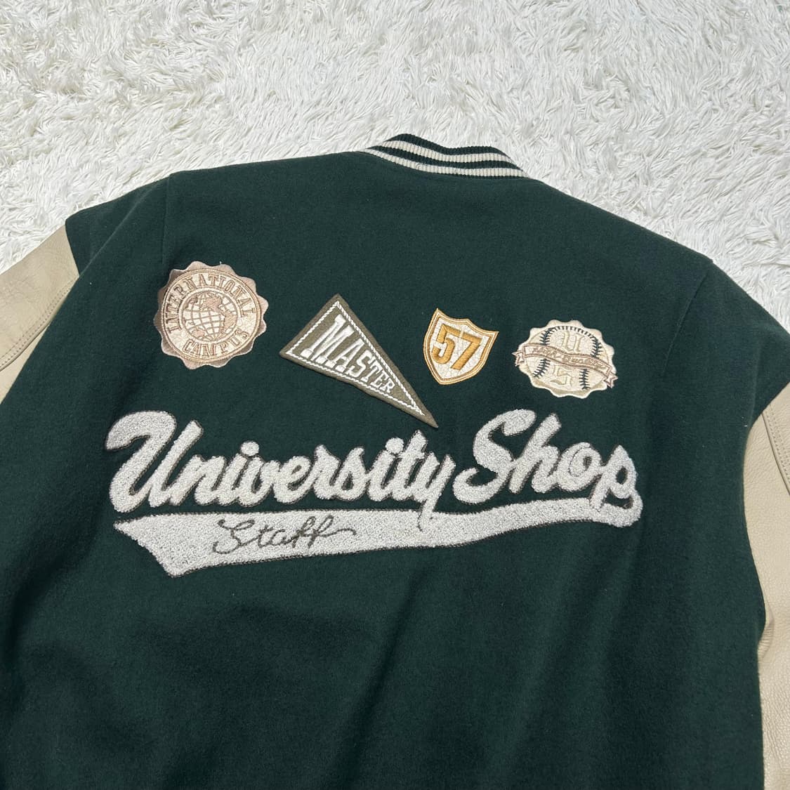 90’s 레더암 바시티 자켓 (M) 상품이미지3