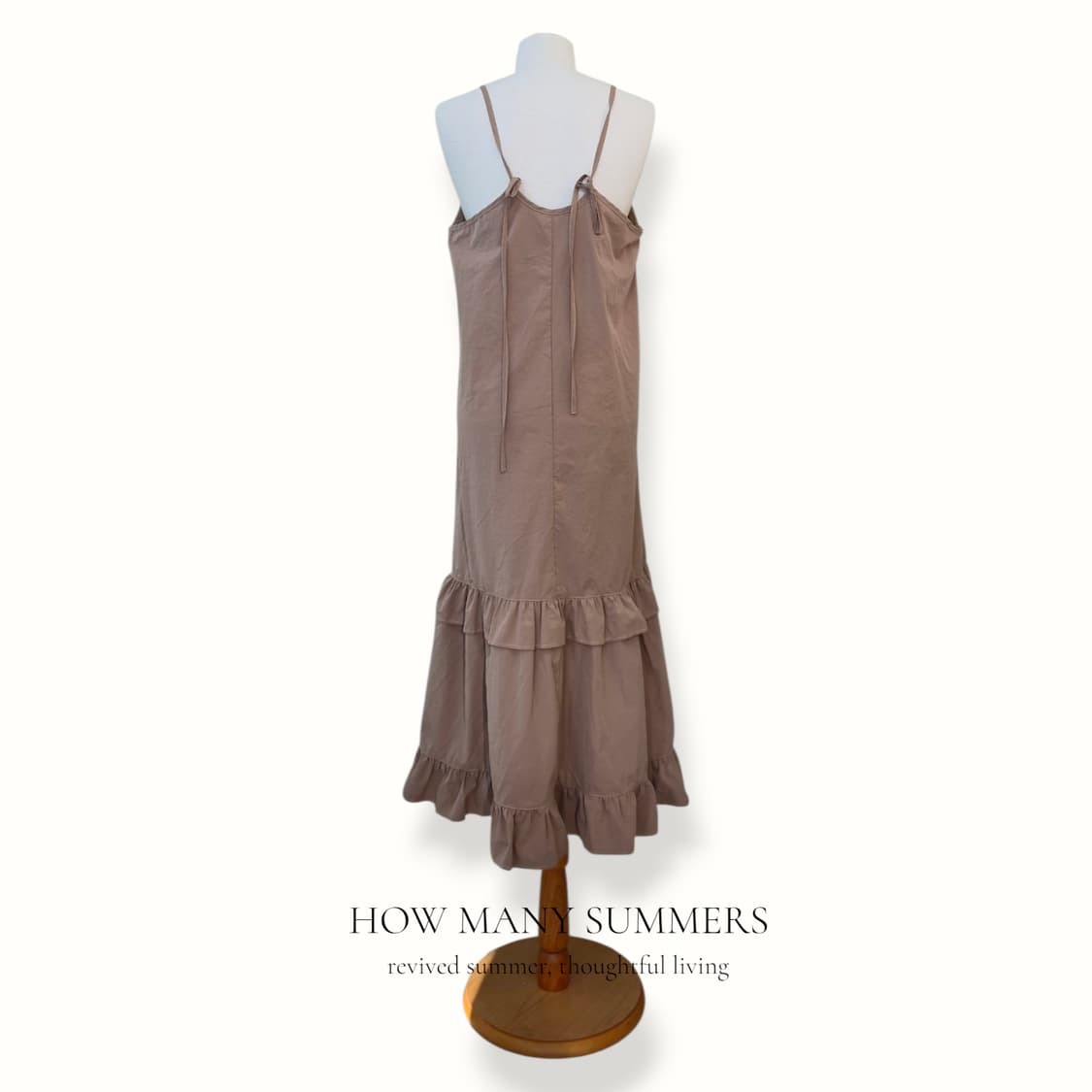 어스뮤직앤이콜로지 캉캉 롱 원피스 F 베이지 뷔스티에 티어드 상품이미지3