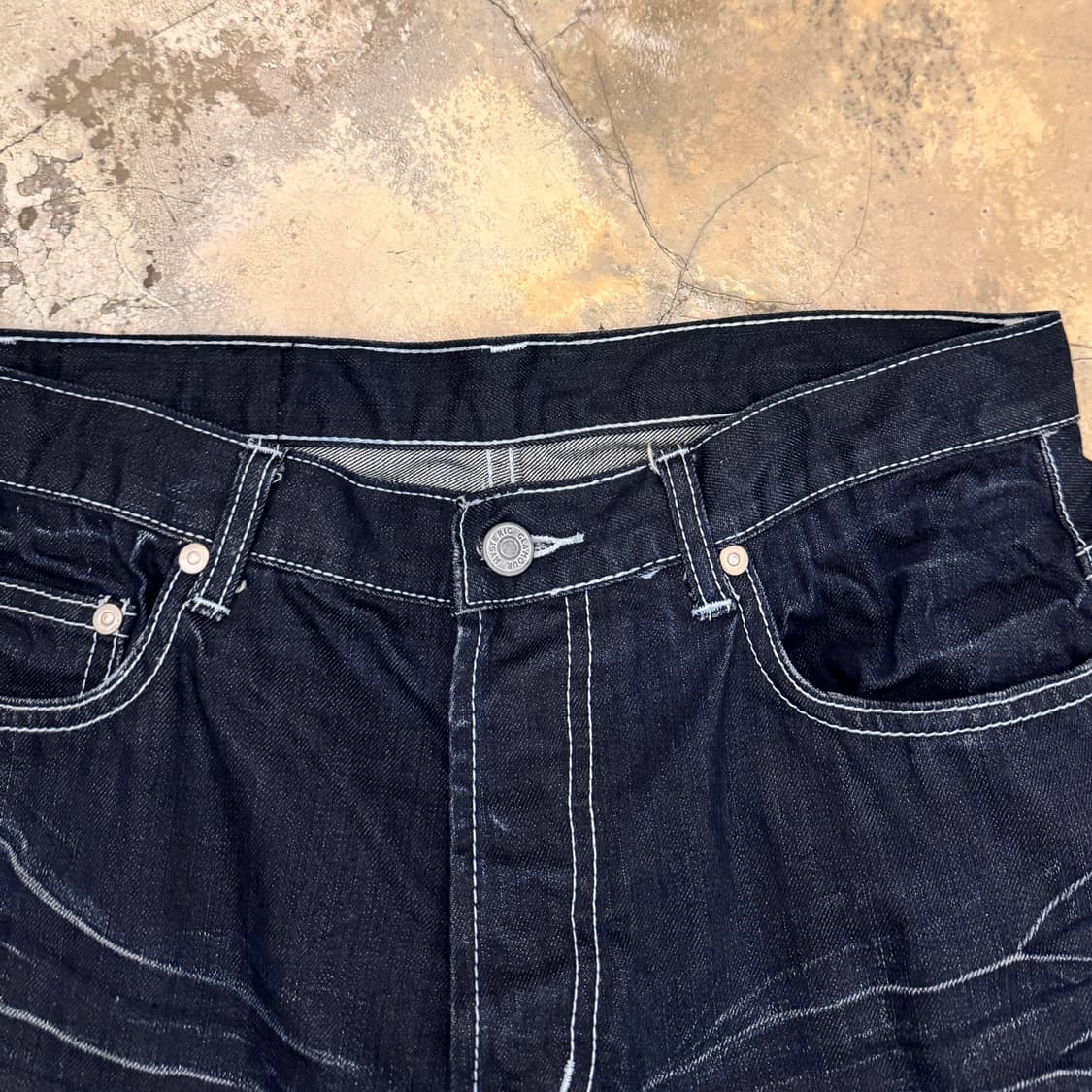 히스테릭글래머 워시드 데님 팬츠 네이비 상품이미지5