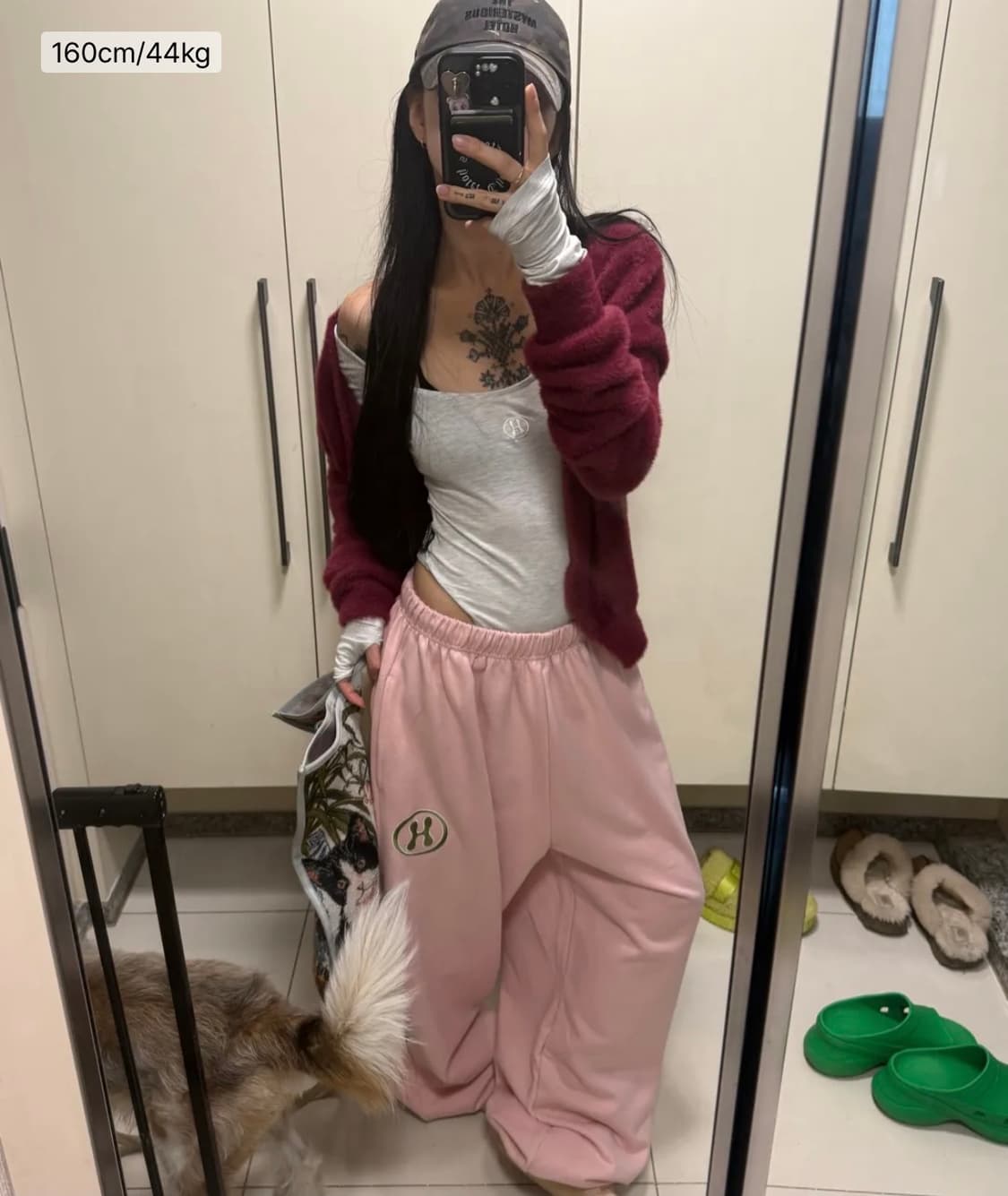 미스테리어스호텔 H LOGO BASIC WIDE PT [PINK] 상품이미지3