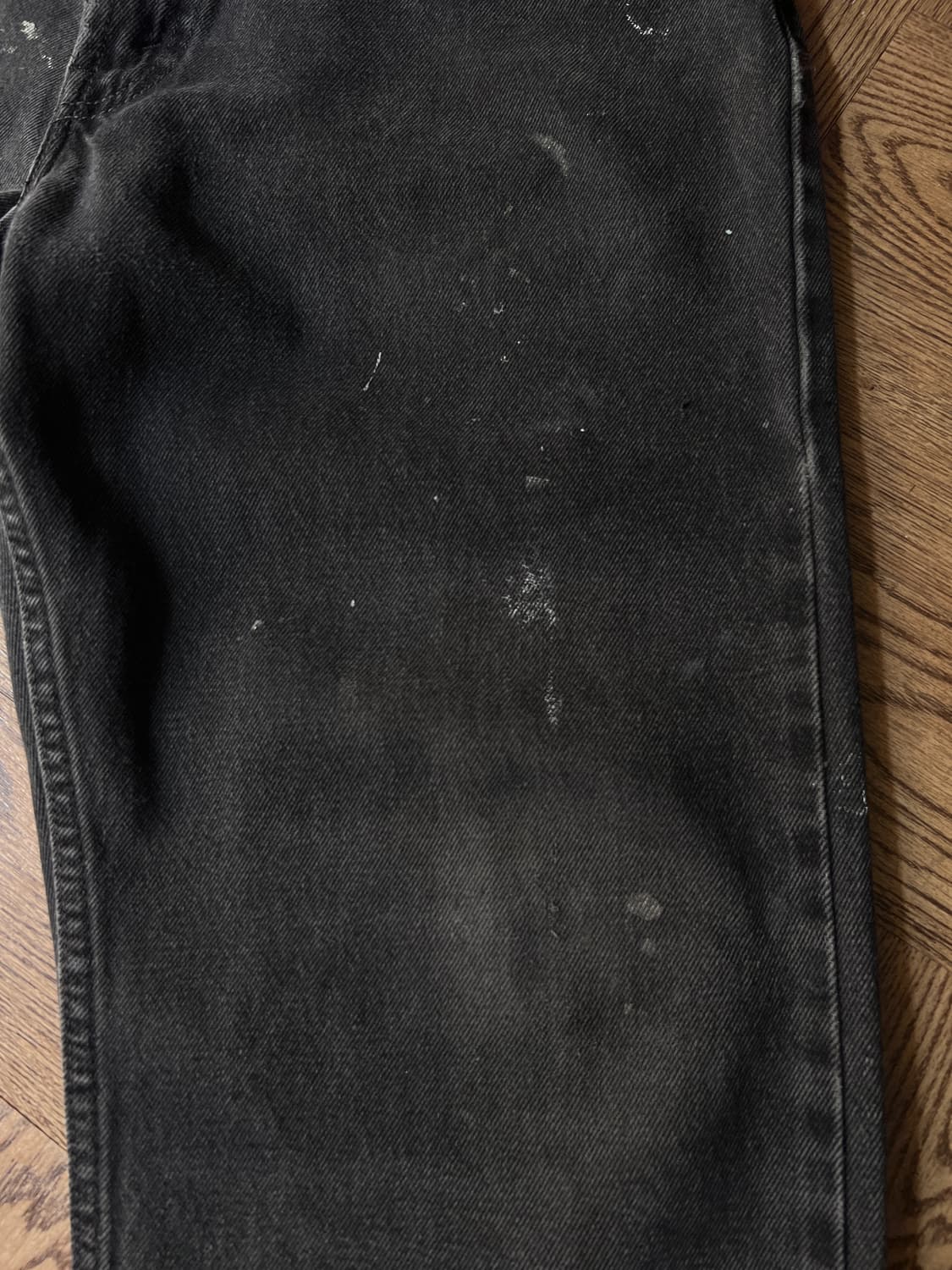 [36]00's 리바이스 505 블랭크탭 빈티지 페인팅 흑청 데님 팬츠 상품이미지5