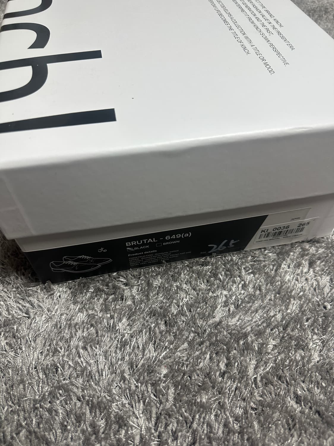 새상품) 킨치 649 블랙 265 사이즈 상품이미지3