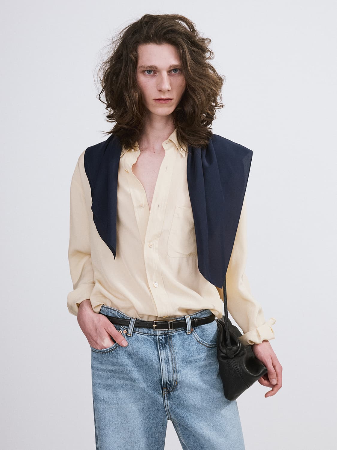 렉토 26SS 링클 플루이드 셔츠 버터 베이지 상품이미지1