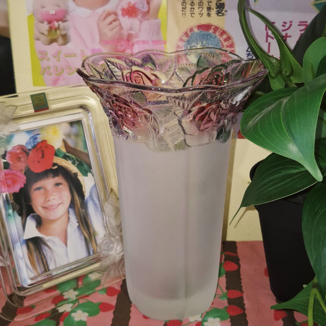 90s 소가 컬러 로즈 불투명 러플 기둥 꽃병 상품이미지7